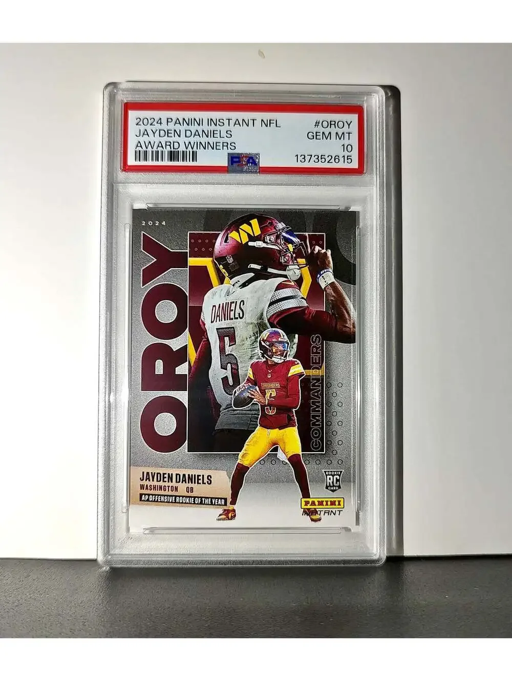 Jayden Daniels 2024 Panini NFL AP Offensive Rookie of the Year Commanders PSA 10